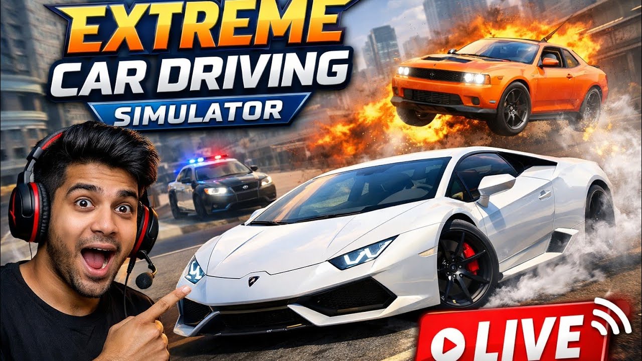 😱 EXTREME CAR DRIVING SIMULATOR LIVE | Insane Speed & Crazy Crashes 🚗🔥
