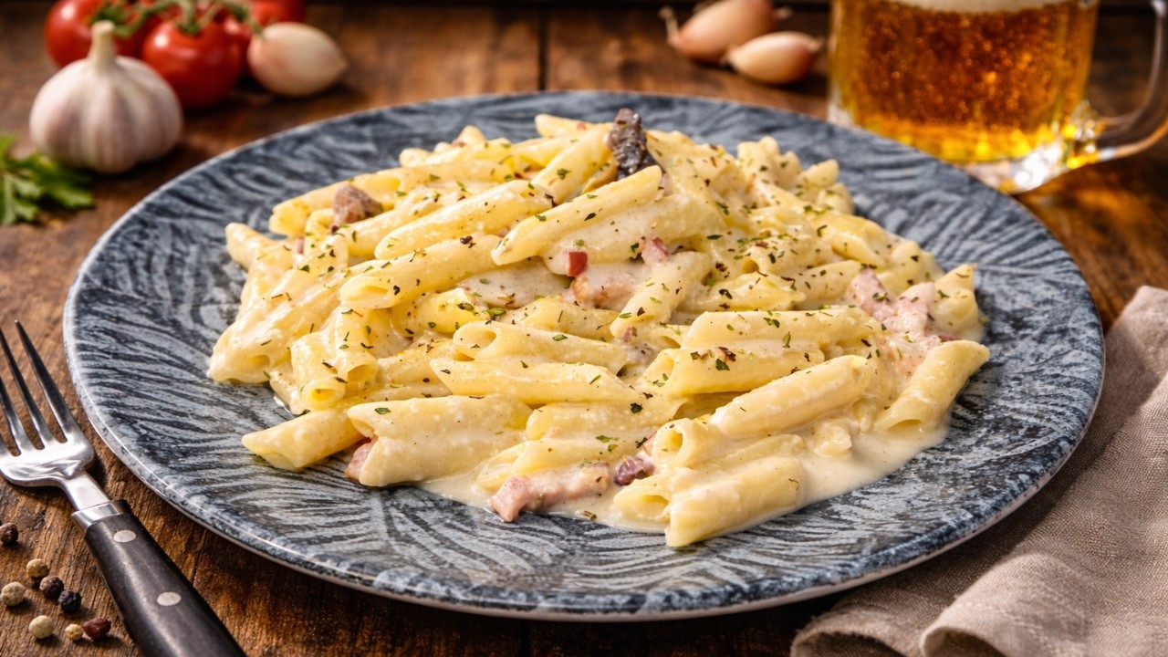 MACARRONES CARBONARA en Thermomix 🍝 ¡¡Listos en 20 Minutos!!