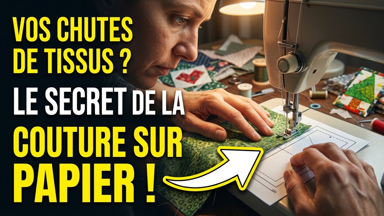 Tuto Couture sur papier – Créez un motif avec vos chutes de tissu (technique simple) ✂️