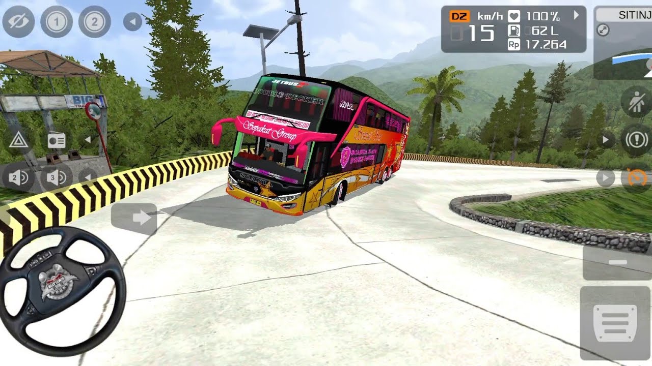 New Scania Bus drive on mountain 🏔️ climb road in bus simulator Indonesia 🎮 Game|✓ Simulator Game 🎮