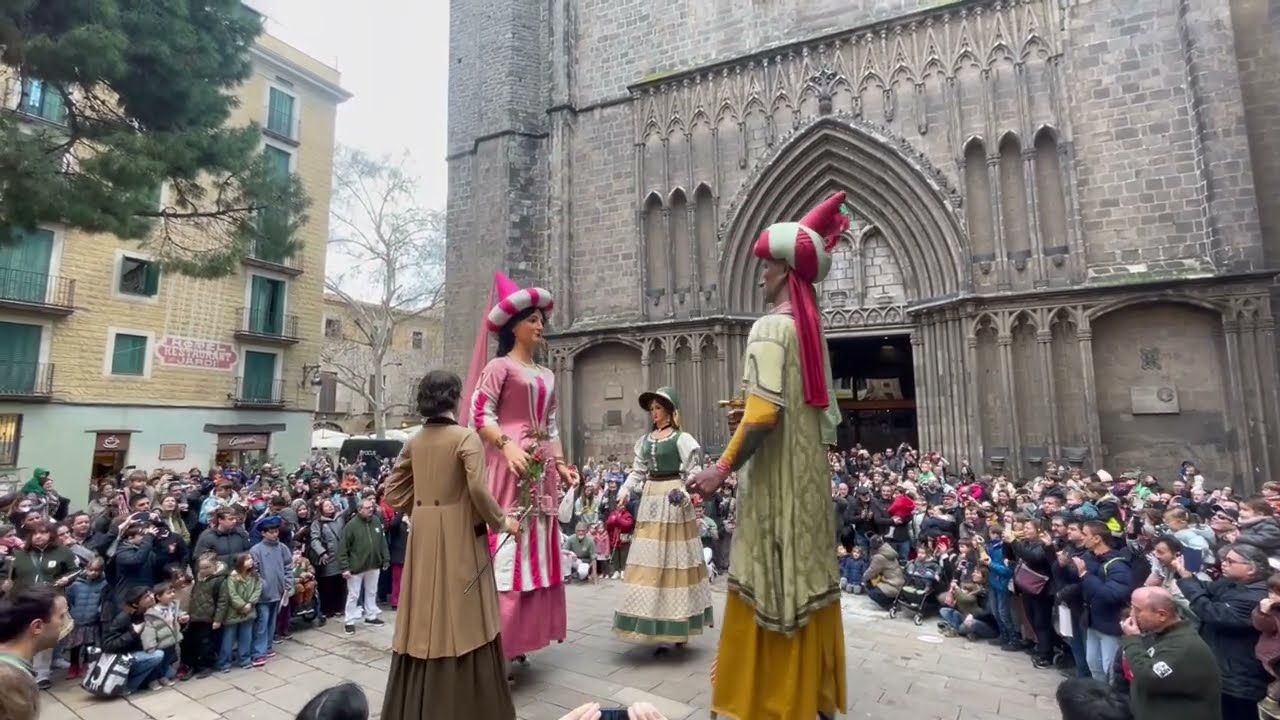Ball dels Gegants del Pi originals al Pregó de les Festes de Sant Josep Oriol 2025 #SJO25