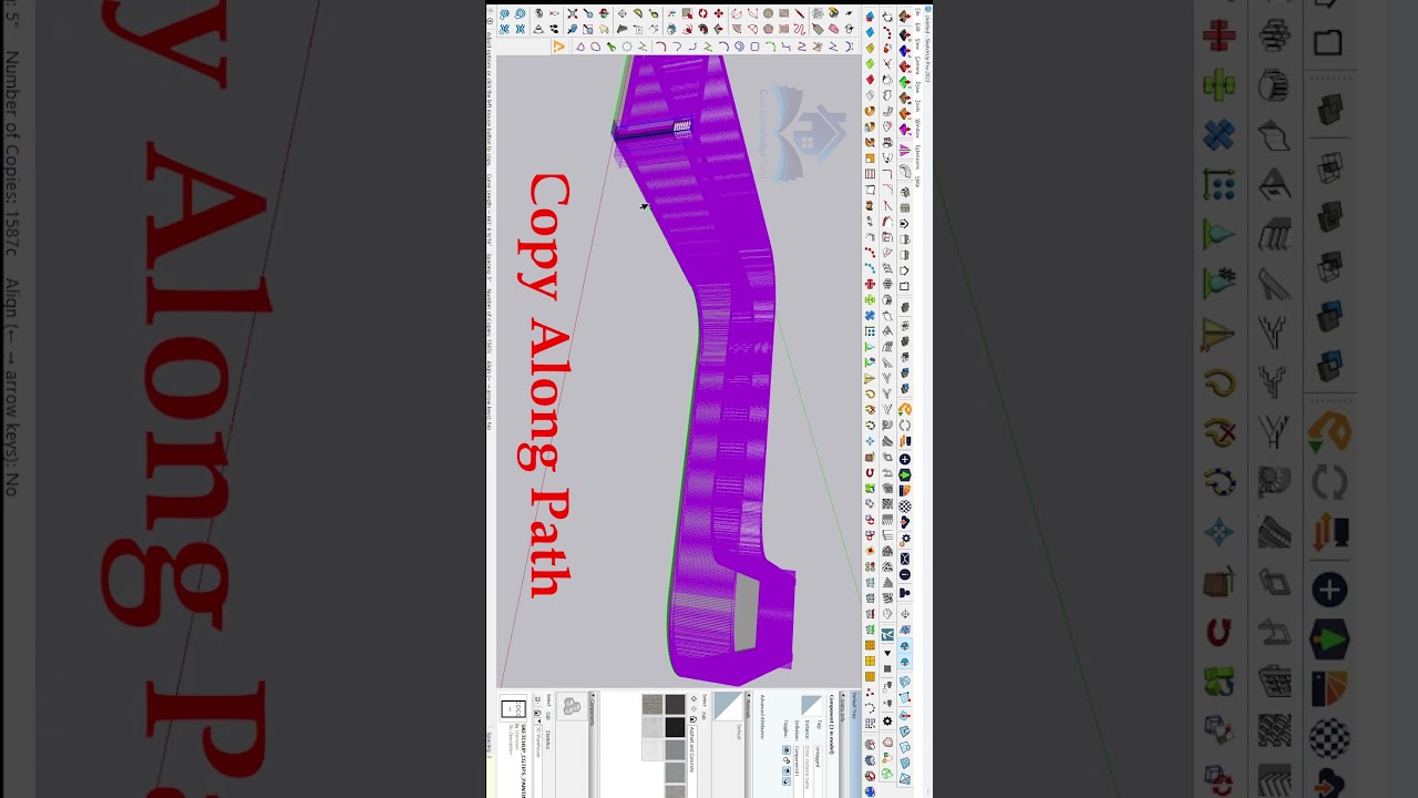 Copy along path in Sketchup #civil #design#beginners #shorts #tutorial #shortvideo #home