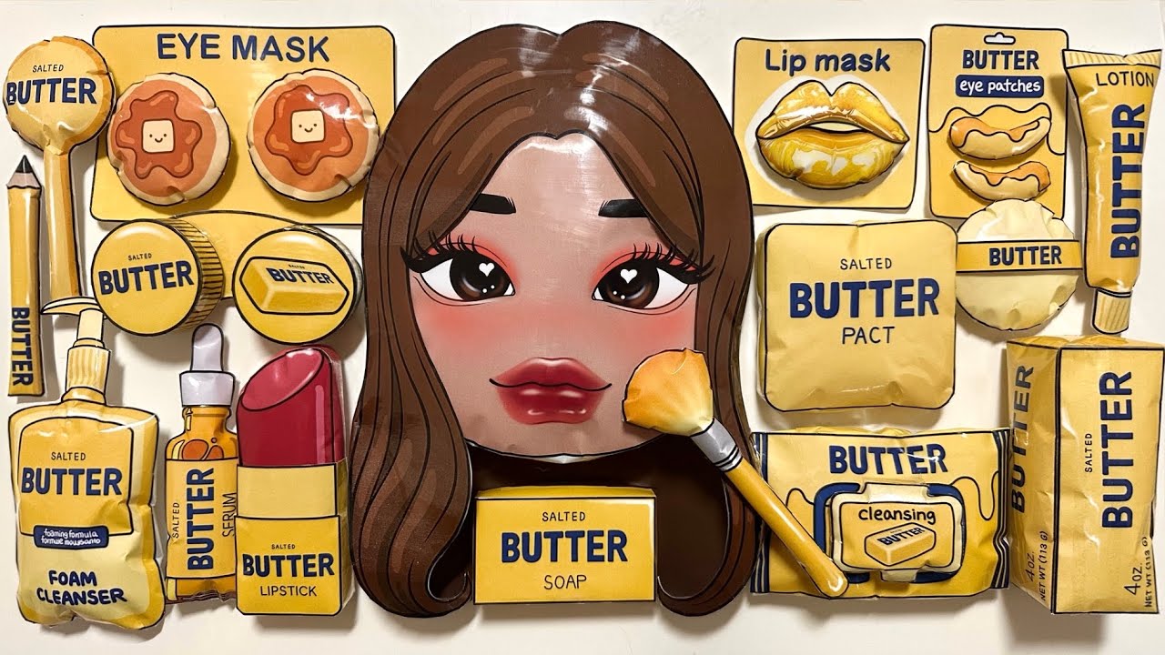 [💛Paper DIY💛] Butter Squishy Makeup & Skincare asmr butter stick squishy wax cracking ASMR