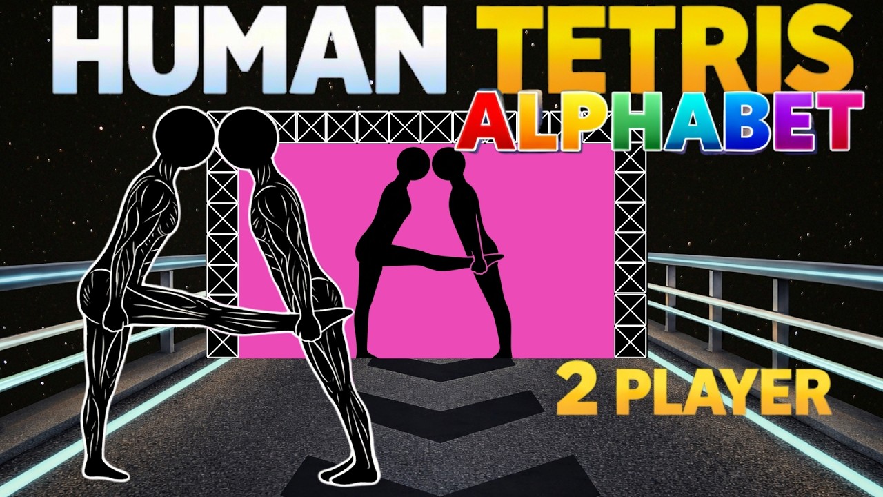 HUMAN TETRIS 🧩 ALPHABET | 2 Player | Immersive Interactive Warm Up | Full HD