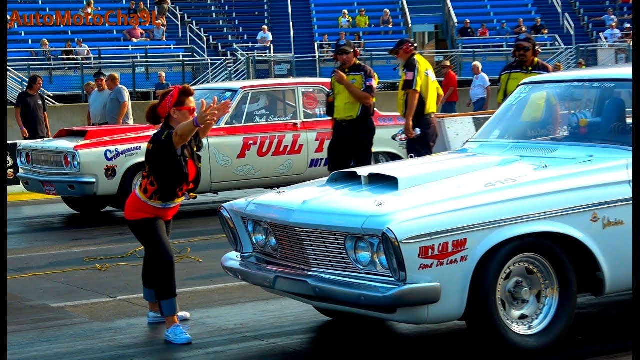 Drag Racing Classic Cars Nostalgia Super Stock at Chicago Raceway