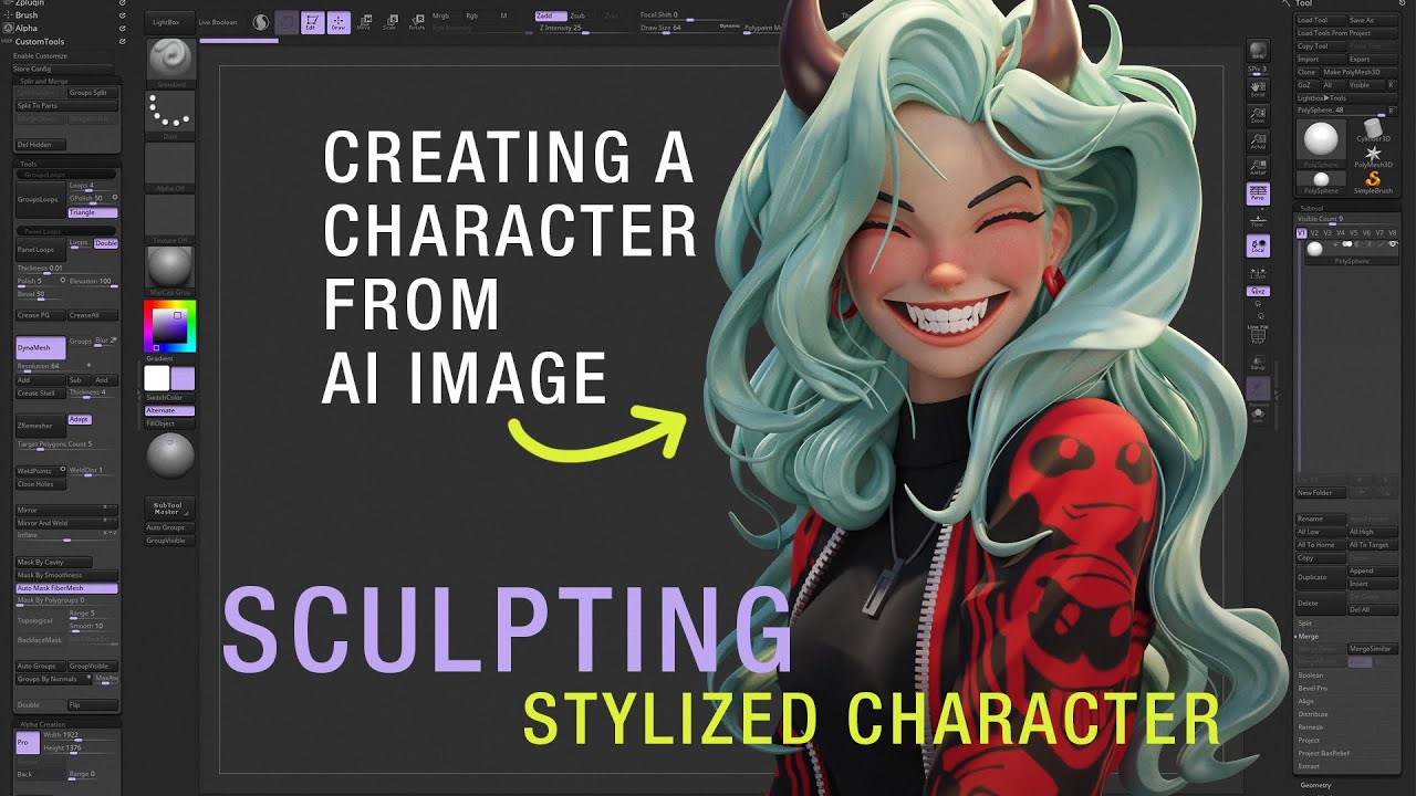 Creating 3D Character from 2D AI image in ZBrush