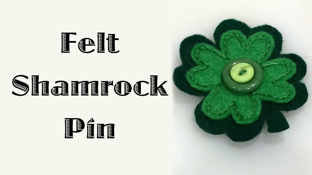 Felt Shamrock Pin new