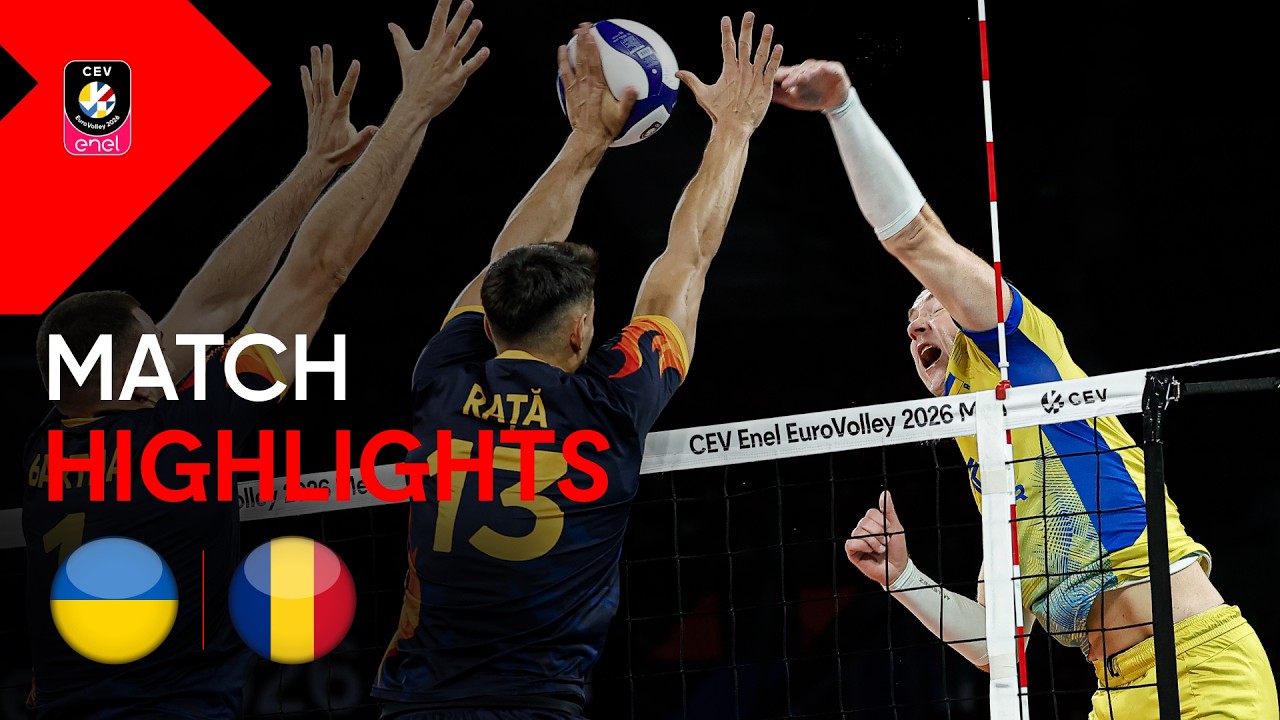 Highlights | Ukraine vs. Romania | CEV Enel EuroVolley 2026 Men | Eight Finals