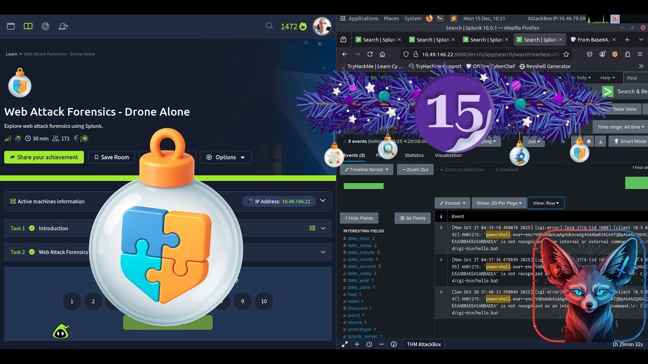 TryHackMe Веб-атака: криминалистический анализ &mdash; Беспилотник в одиночку &mdash; Наступление киберпростр...