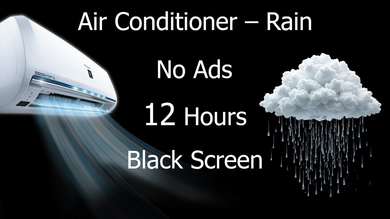 Fall Asleep Fast with CALMING Air Conditioner Noise and Rain Sounds Tonight