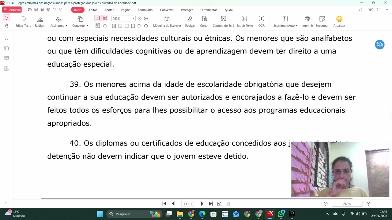 Regras Mínimas das Nações Unidas para a Proteção dos jovens Privados de Liberdade parte 3