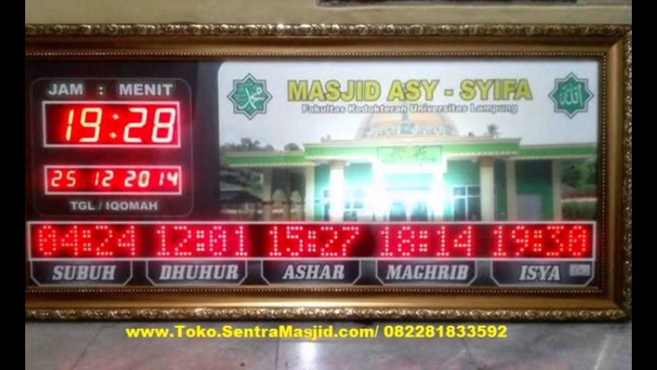 Macam-Macam Jam Jadwal Sholat Digital Lampung | www.Toko.SentraMasjid.com | 085368376917