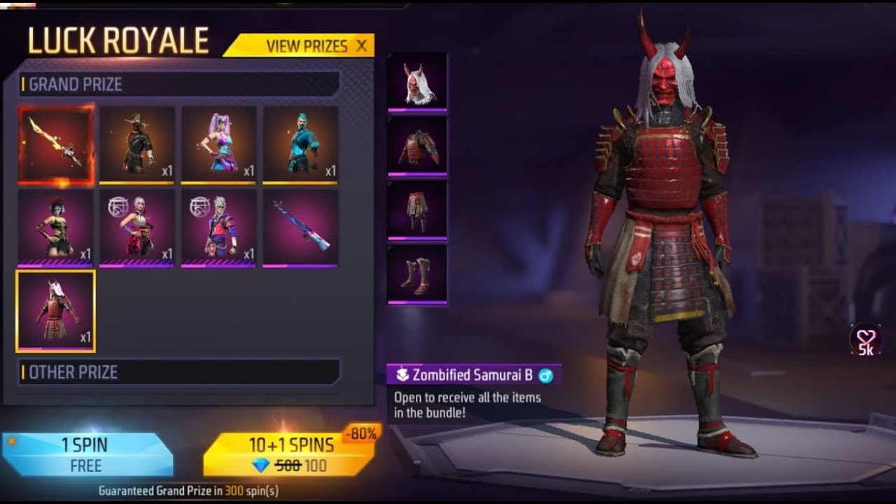 🔴Live Update New Luck Royale Event Special Zombified Samurai Bundle 😱 Garena Free Fire