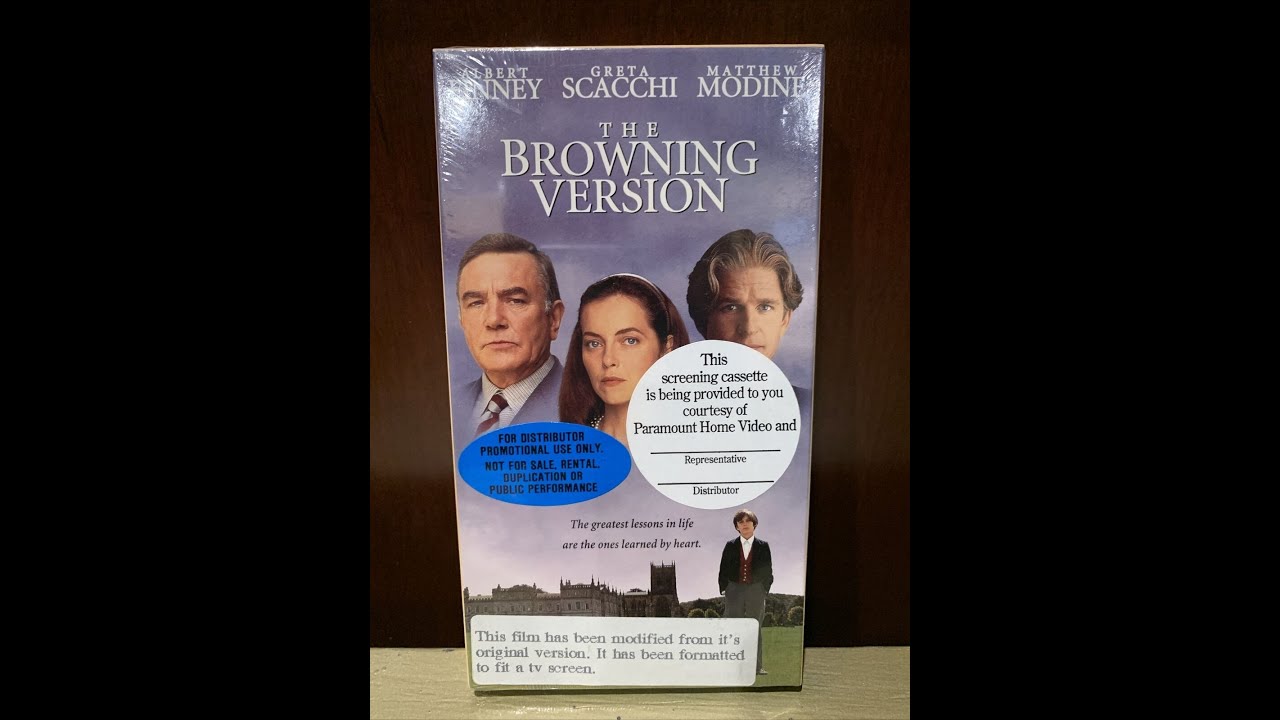 Opening to The Browning Version (1994) 1995 Screener VHS