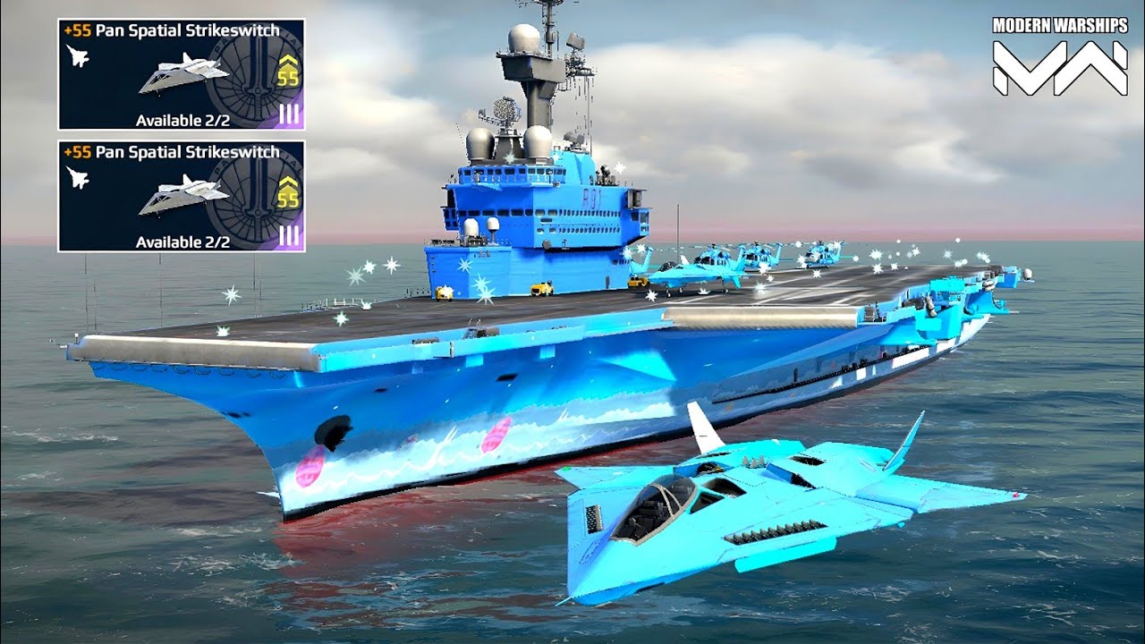 FS Charles de Gaulle 2x Pan Spatial Strikeswitch & 4x Z 20H Helicopter🔥Modern Warships Gameplay