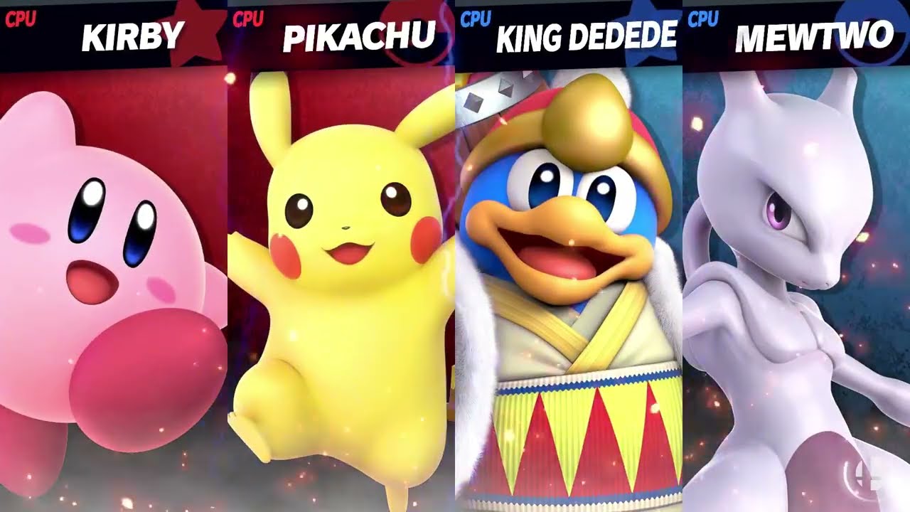 Smash Ultimate EX Kirby & Pikachu VS King Dedede & Mewtwo