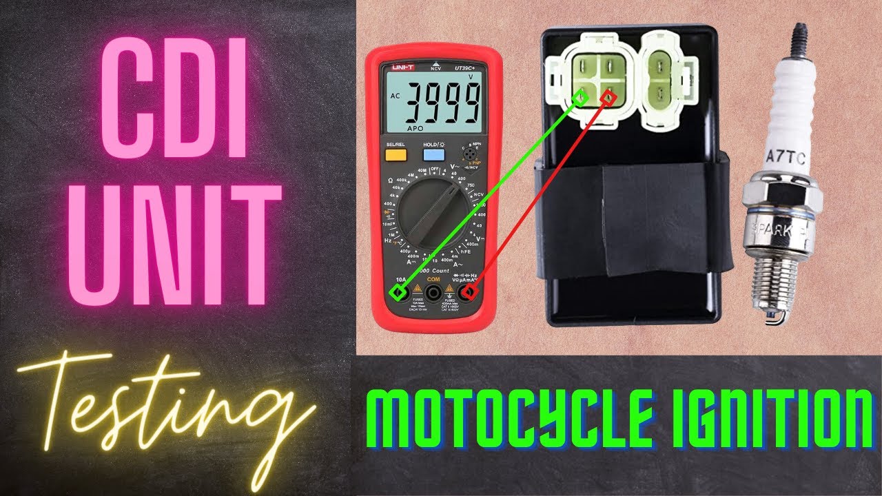 CDI unit testing on multimeter. Motorcycle ignition system. capacitor discharge. CDI unit wiring pin