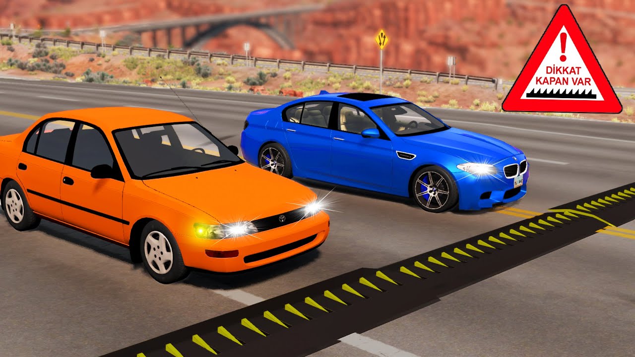 ARABALARI ÇOK HIZLI KAPANDAN GEÇİRDİM // BeamNG.drive // beamng speed bumps