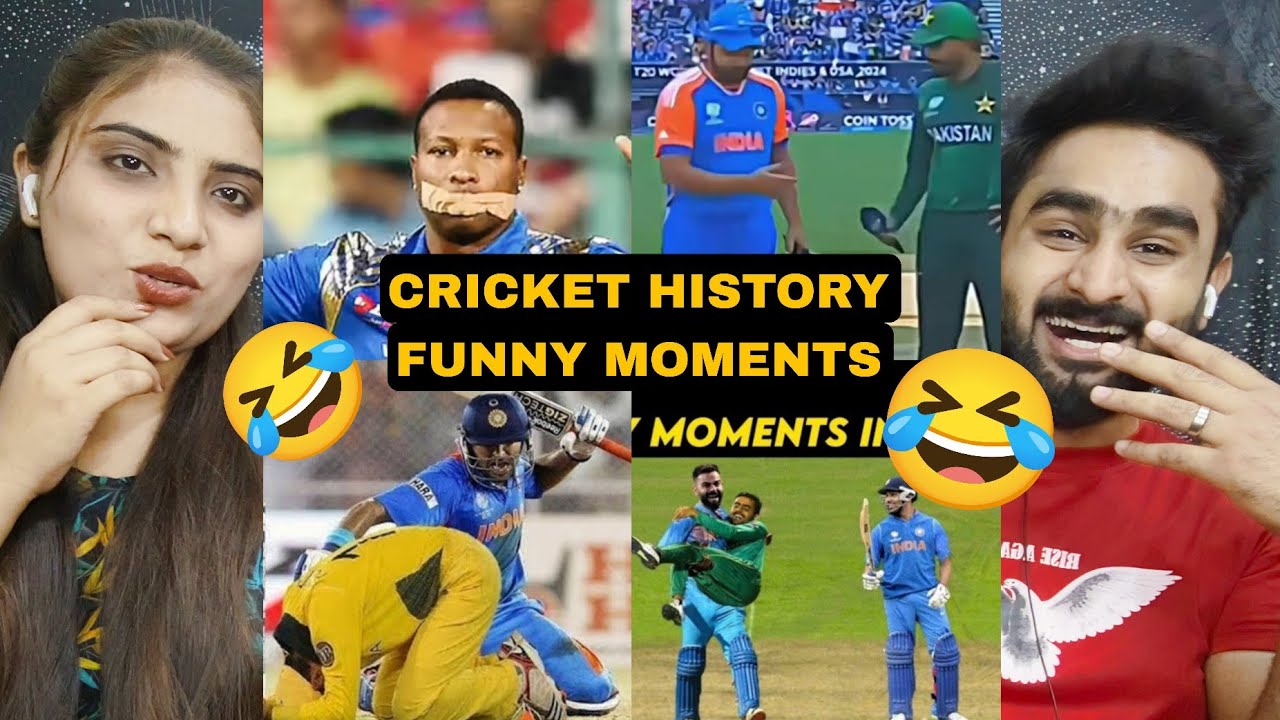 Pakistani Couple Reacts To Top Funny Moments of Cricket History|😂😂