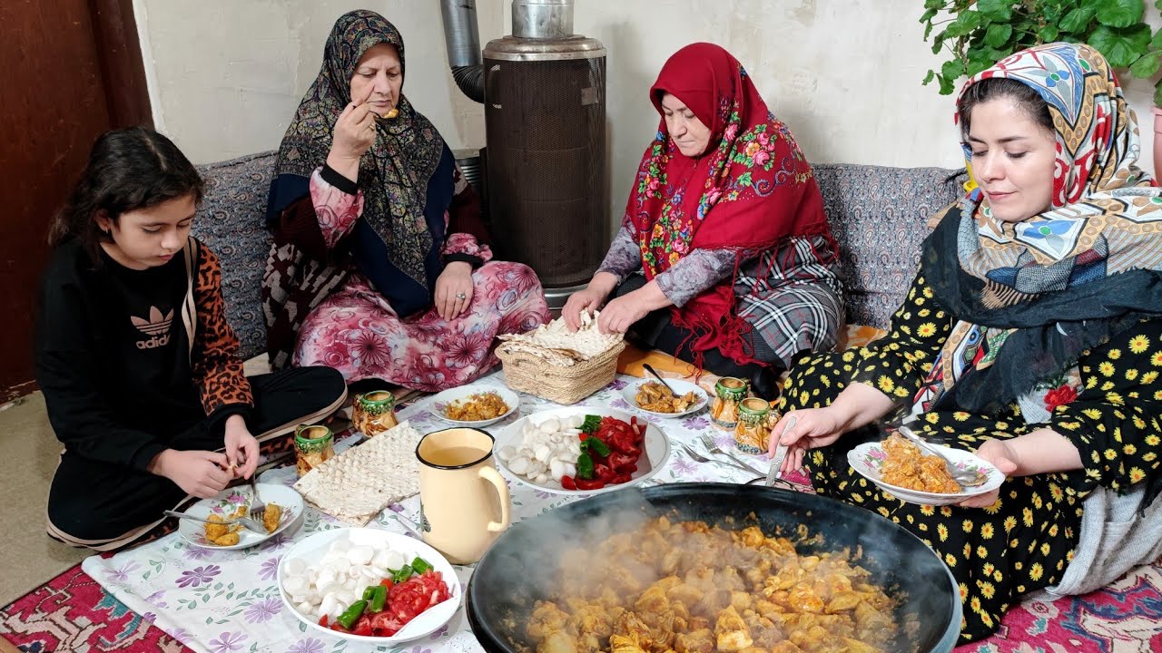 Rural Life in Azerbaijan, Iran | Cooking a Traditional Chicken Dish