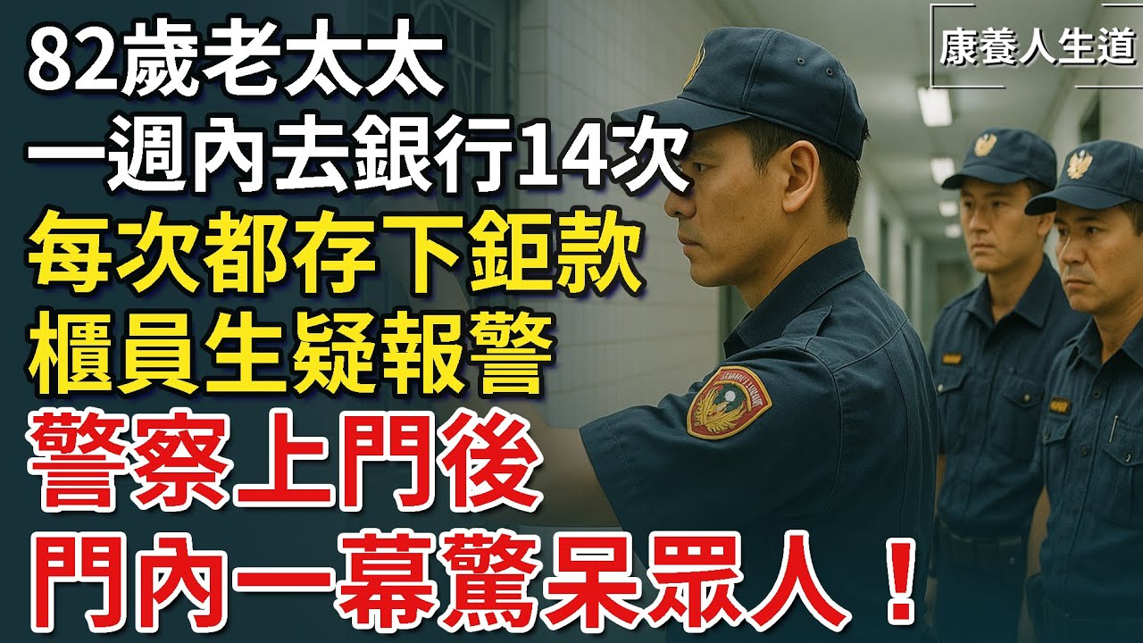 82歲老太太一週內去銀行14次，每次都存下鉅款，櫃員生疑報警，警察上門後，門內一幕驚呆眾人！【康養人生道】 #康養人生道 #上了年紀該明白的事 #養老 #聰明老人 #長壽秘密 #延壽 #長壽