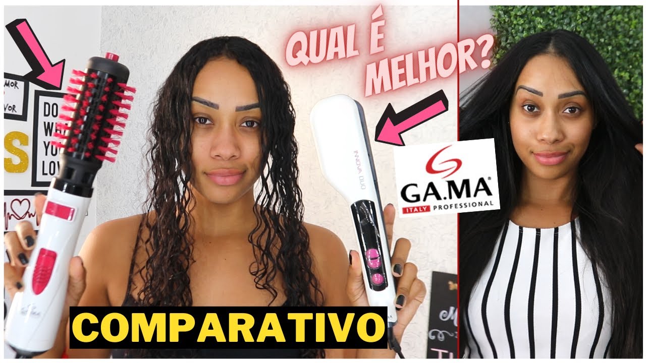 Escova Rotativa Gama vs Prancha com Escova Innova Duo (Batalha de Escovas) #escovarotativa