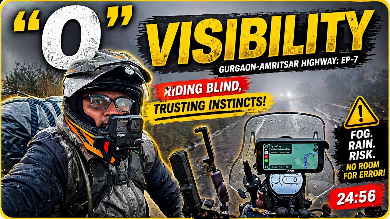 Zero Visibility on Amritsar Highway Ride | Nilesh Bhanderi Vlog | Rider | Biker
