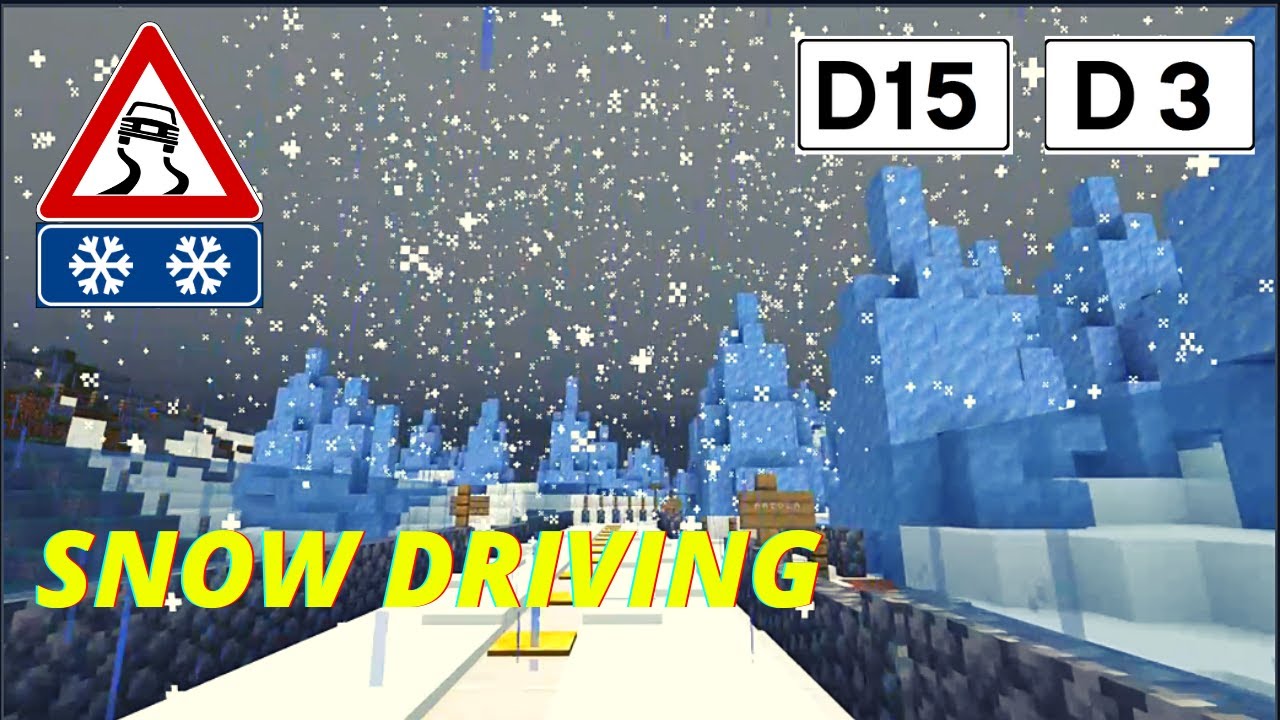 🎄Minecraft SNOW driving on Roads D15 and D3 CHRISTMAS EDITION🎄