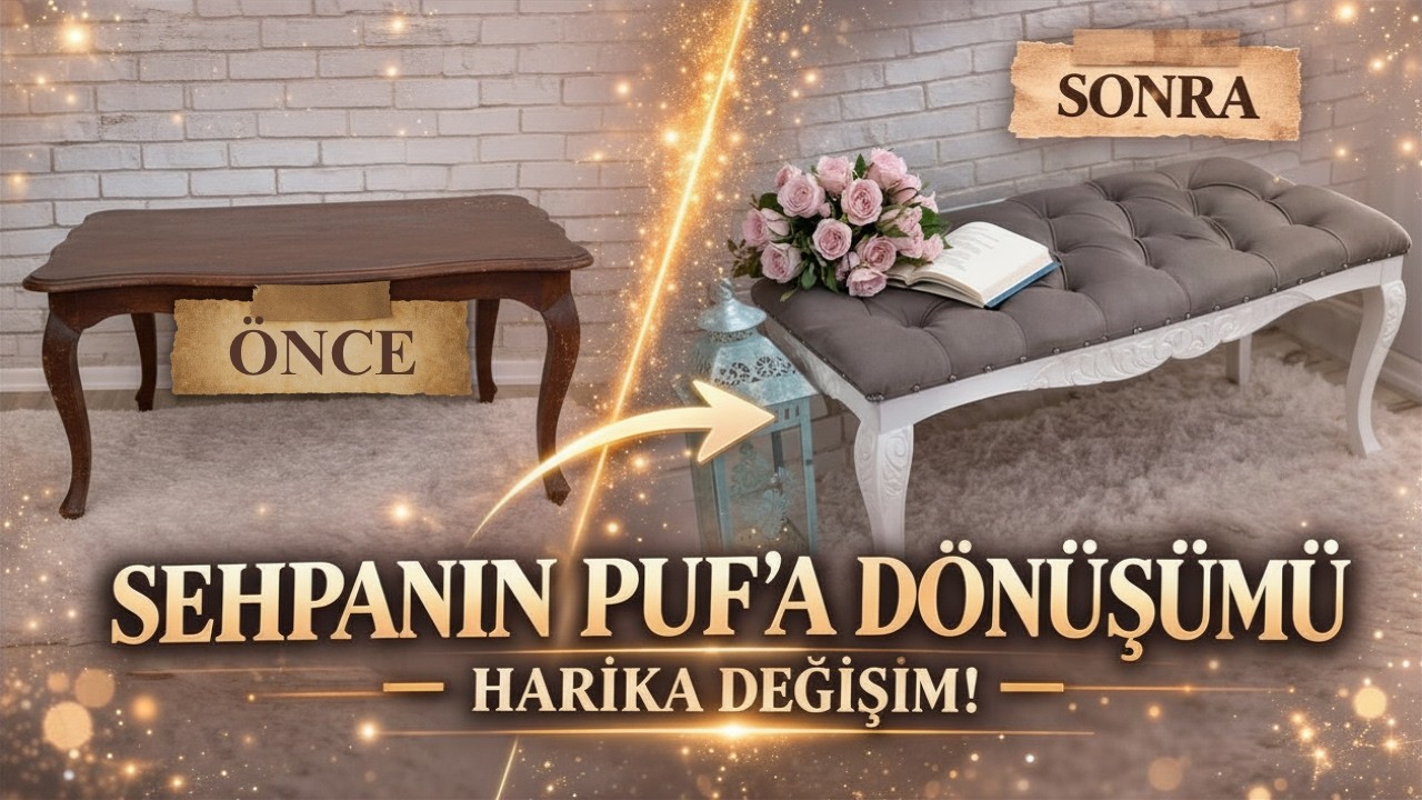 KENDİ MOBİLYA BOYAMI YAPTIM! Chester Kapitone Puf Kendin Yap DIY
