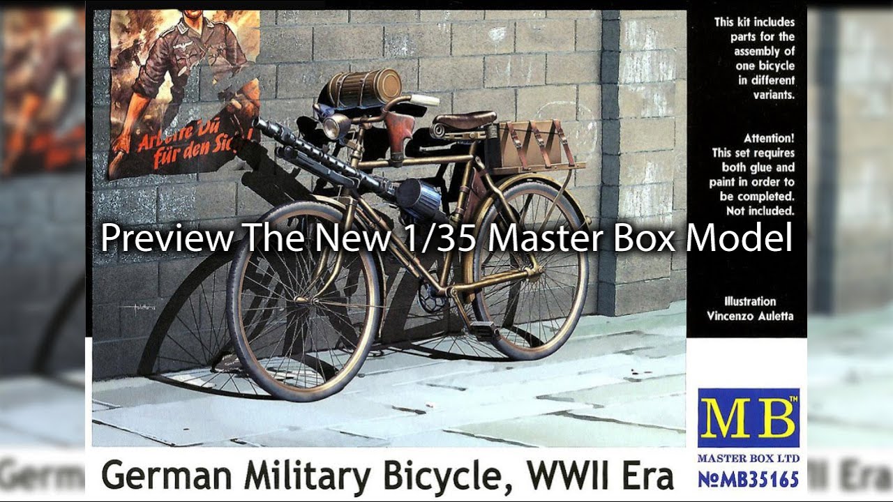 Preview German military bicycle , WW II era from Master Box Model