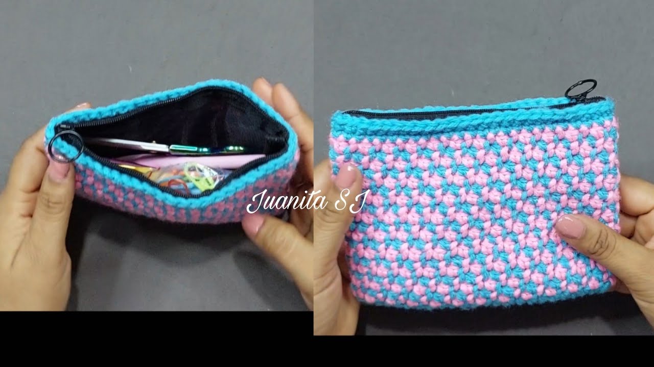 Un tejido Fácil y rápido Cartera o Cosmetiquera tejida a crochet / Cómo tejer / tejer a crochet