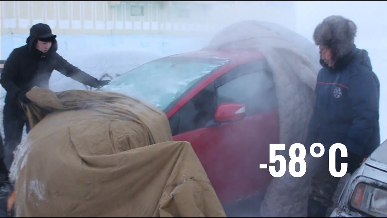 Frozen car at -58°C in Yakutia (Come riscaldano la macchina congelata)