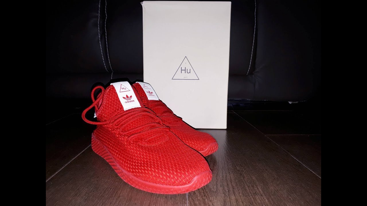 2017 Pharrell Williams Adidas Hu RED || Unboxing & On Feet