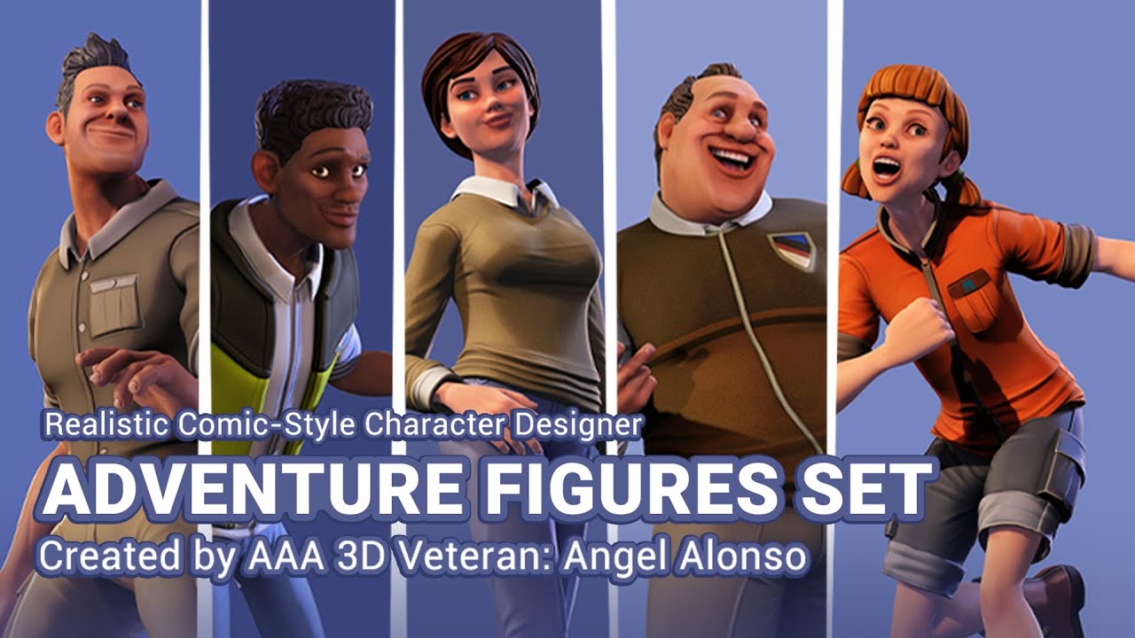 2021's Best Realistic Comic-Style | Adventure Figures for iClone Character Creator by Angel Alonso