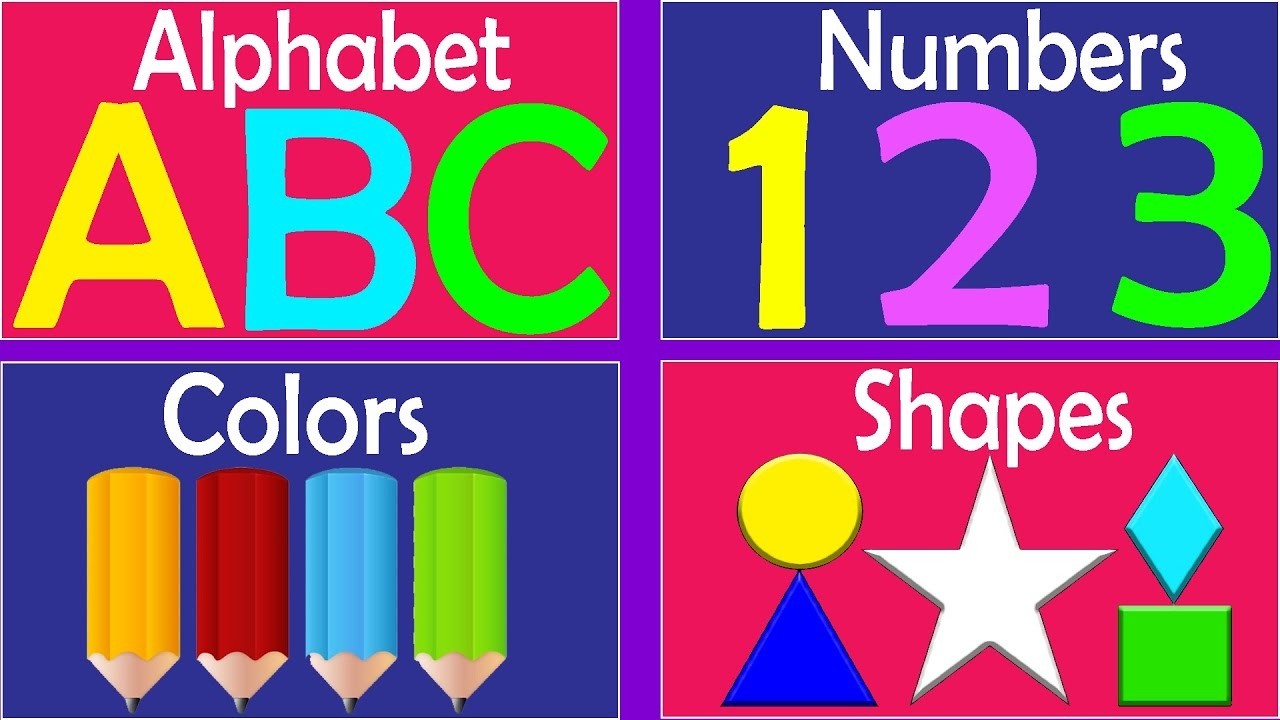 Preschool Learning activities for 3 year olds at home | Learn ABC Phonics Shapes Numbers Colors 🌈