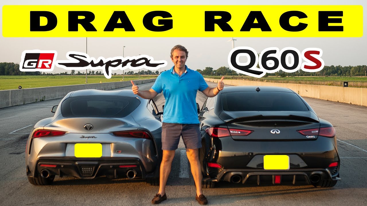 Toyota Supra GR 2021 против Infiniti Q60S, сравнение, перетаскивание!