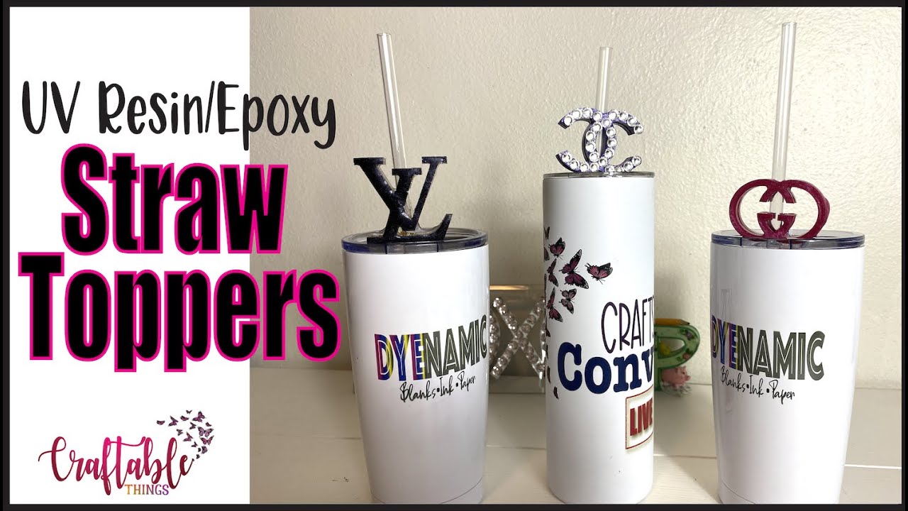 How to Make UV Resin Epoxy Straw Toppers with Glitter and Pigment Powder