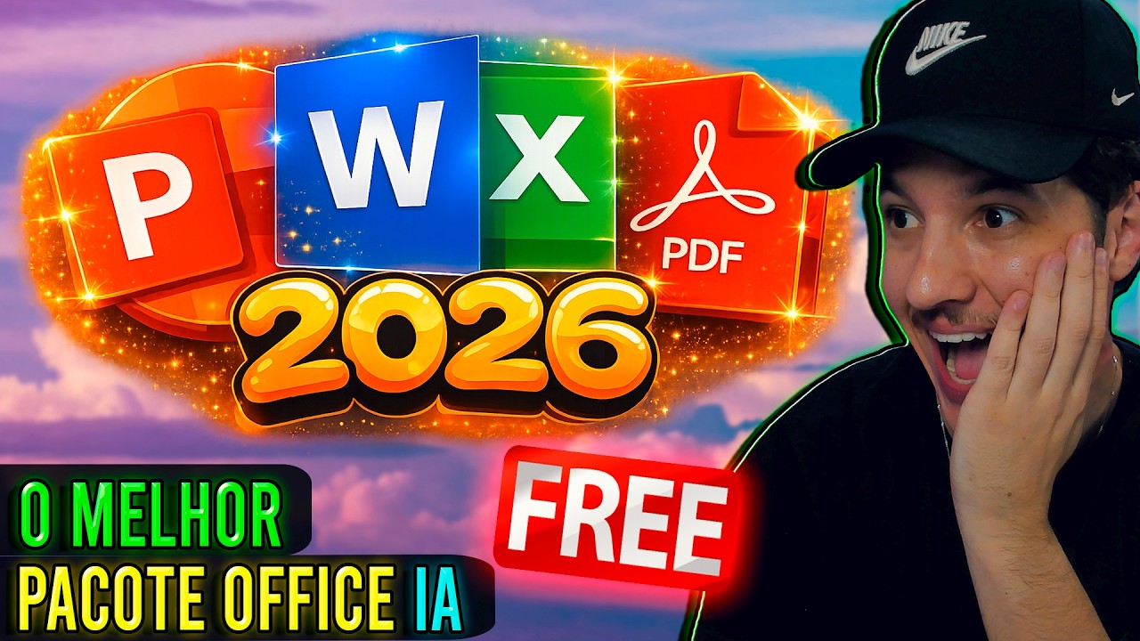 O melhor PACOTE OFFICE de GRAÇA 2026 - COMPLETO