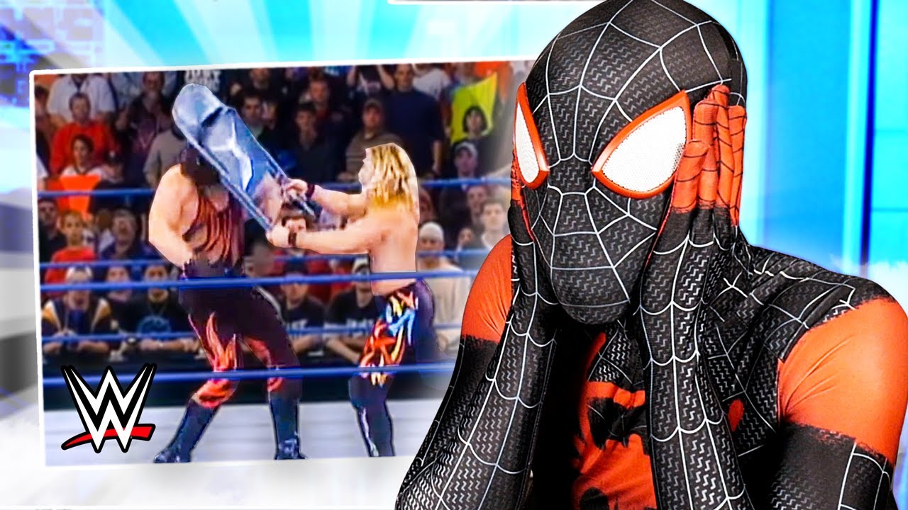 Spider-Man Reacts to the Best WWE Chair Shots Compilation!