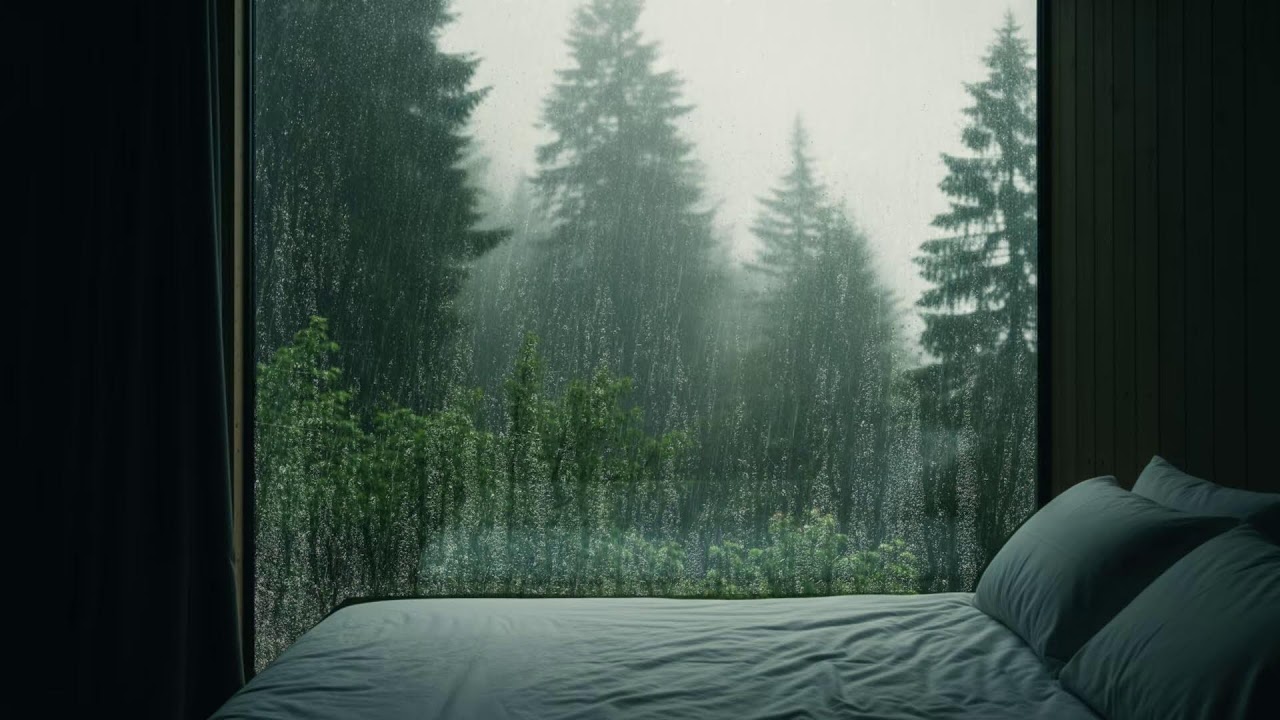 Peaceful Rainfall in Cabin Natural Soothing Sounds for Relaxation and Stillness