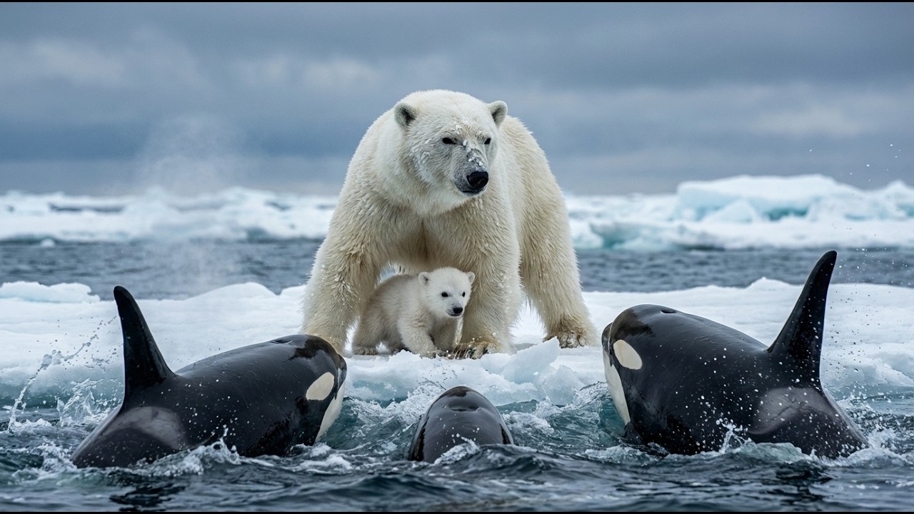 Orcas cercaram uma ursa polar e seu filhote… mas o que aconteceu depois chocou todo mundo