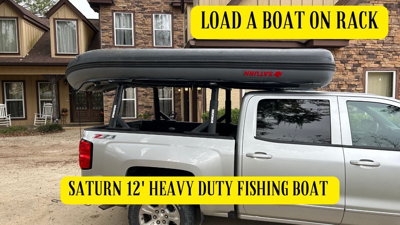 Loading Inflatable Boat on Truck Rack