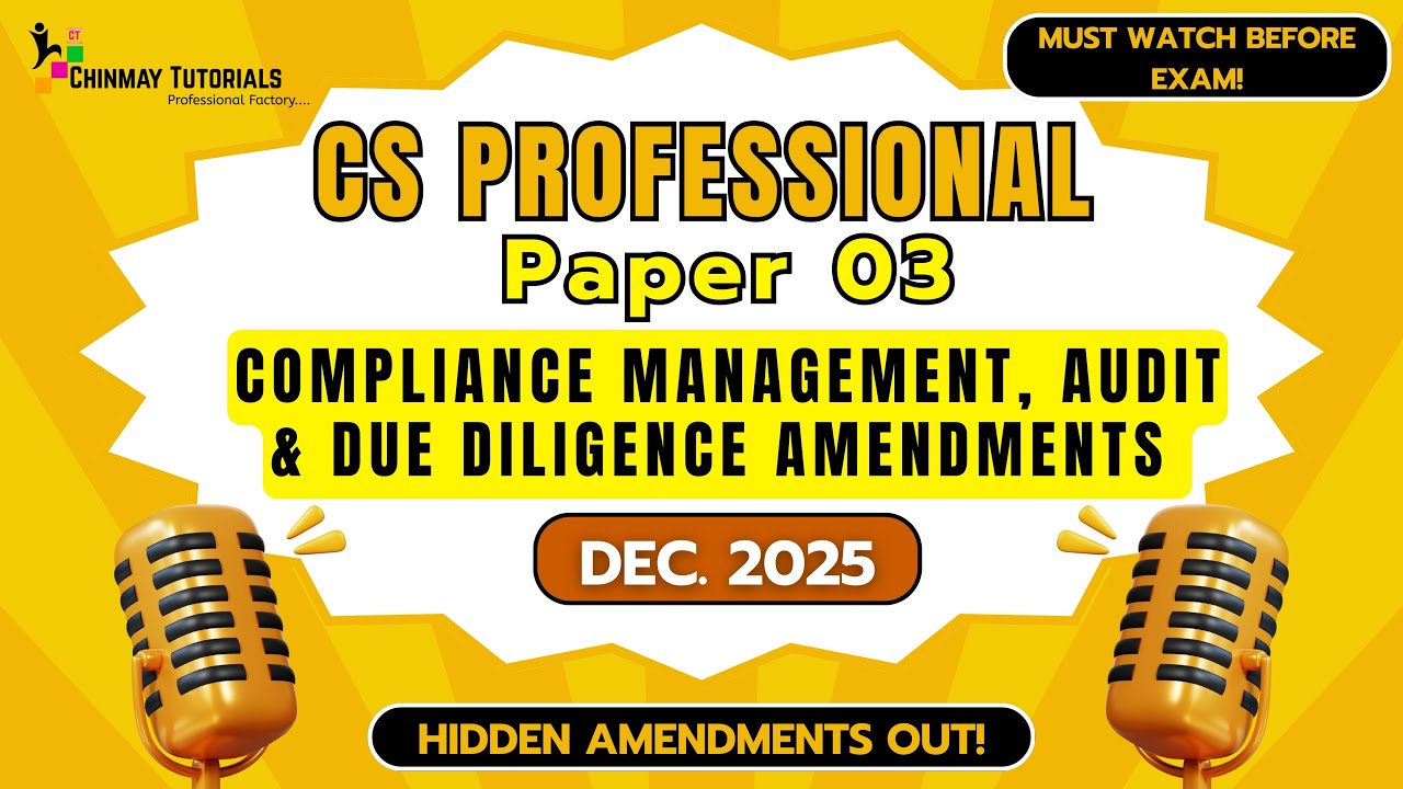 Paper 03 CMADD Amendments|| CS Professional || Dec 2025 || By Amisha Mam #amendments2025