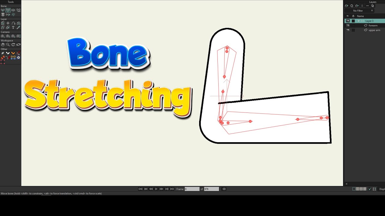 A simple way to create bone stretching for arms | Moho | Rigged Animation