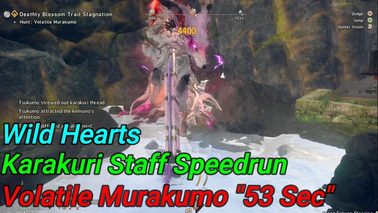 🎮Wild Hearts 😀Karakuri Staff Speedrun 😱Hunt: Volatile Murakumo  