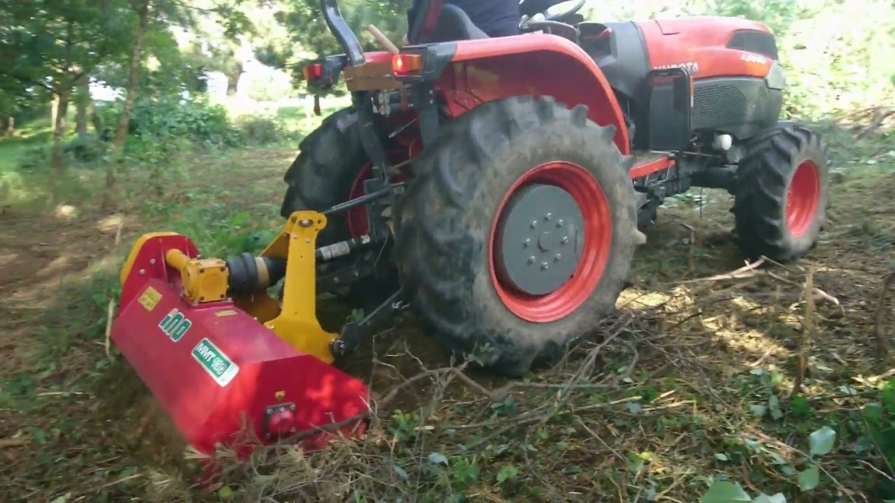 KUBOTA L 5040+ Mulčovač INO MMT 130 čistenie náletovej dreviny