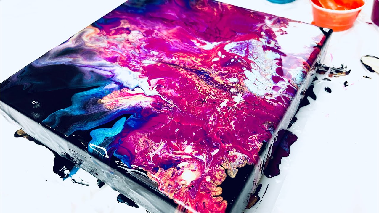 Dutch pour on dark base BEST COLOR PALETTE EVER!!! Finished tray reveal😃DAY 25! Live Paint Session!