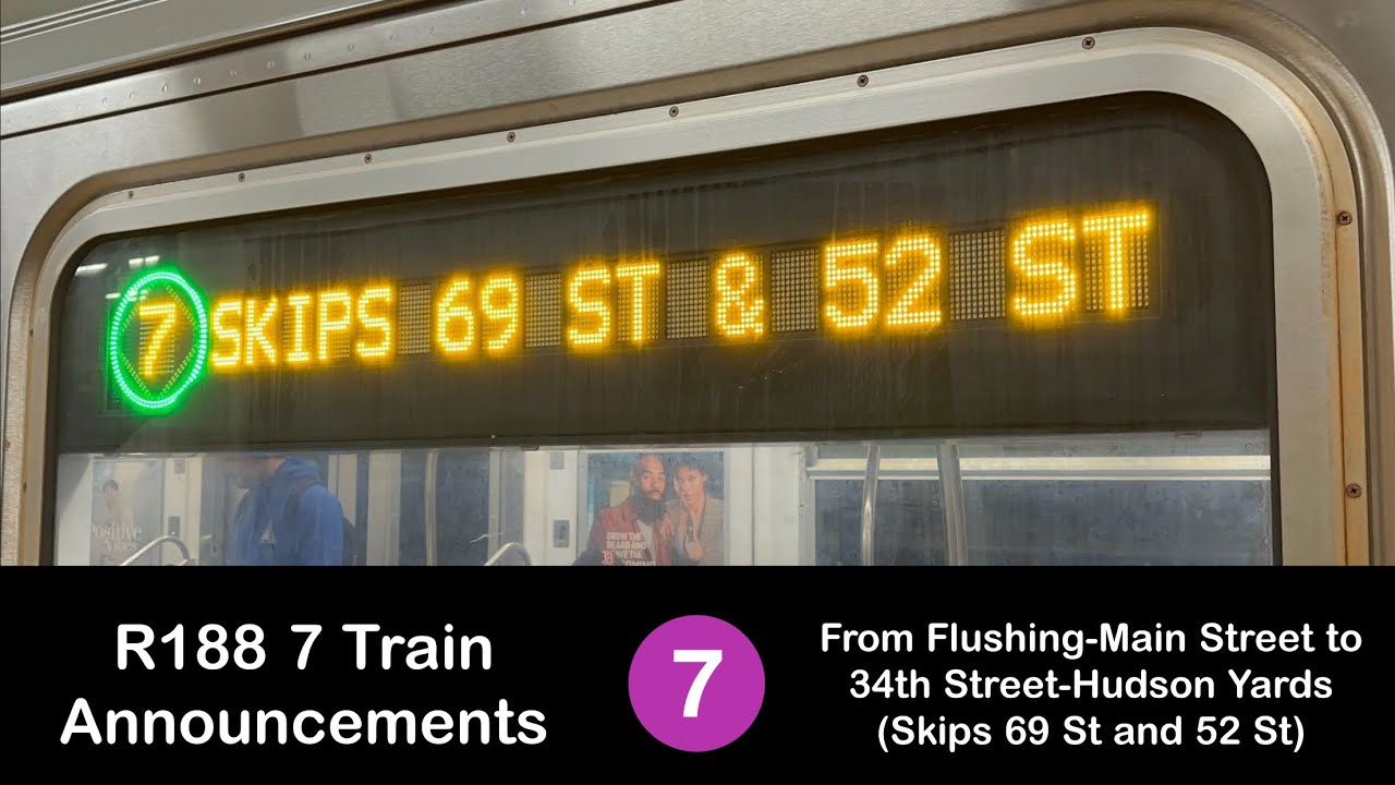 R188 7 Train Announcements l Updated to 34th Street-Hudson Yards
