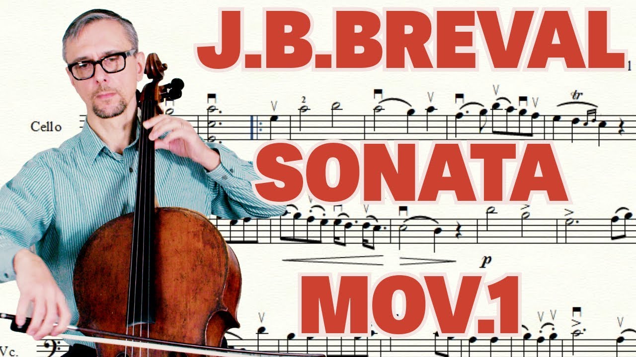 J.B. Br&eacute;val Sonata in C Major, Op. 40, Mov. 1 | Sheet music tutorial in fast and slow tempo
