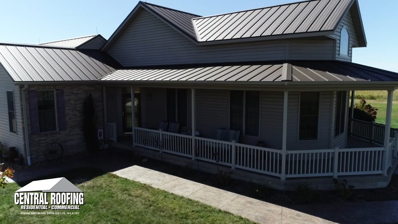 Central Roofing | Burnished Slate Textured Standing Seam Metal Roof Installation
